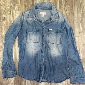 GUESS button down denim shirt